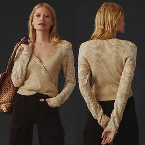 ANTHROPOLOGIE “Lace-Sleeve Sweater”